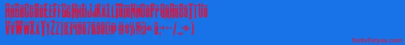 フォントButchsundancebullet – 赤い文字の青い背景