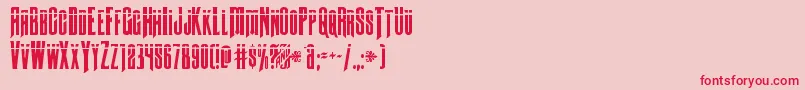 フォントButchsundancebullet – ピンクの背景に赤い文字