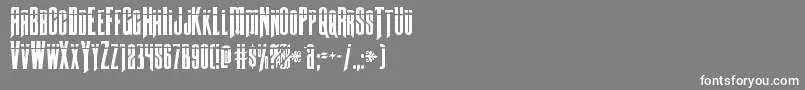 Butchsundancebullet-Schriftart – Weiße Schriften auf grauem Hintergrund