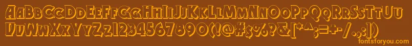 Gramophone Shaded Nf Font – Orange Fonts on Brown Background