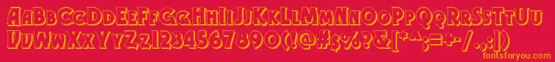 Gramophone Shaded Nf Font – Orange Fonts on Red Background