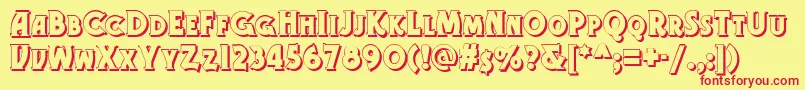 Gramophone Shaded Nf Font – Red Fonts on Yellow Background