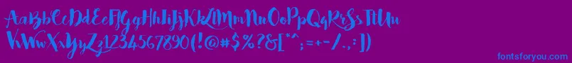 Шрифт Bakery – синие шрифты на фиолетовом фоне