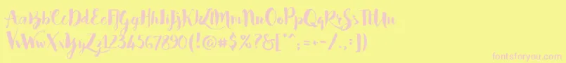 Czcionka Bakery – różowe czcionki na żółtym tle