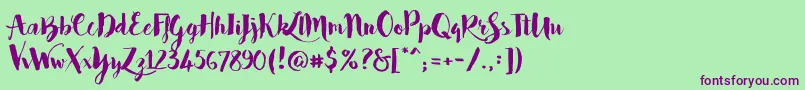 Bakery Font – Purple Fonts on Green Background