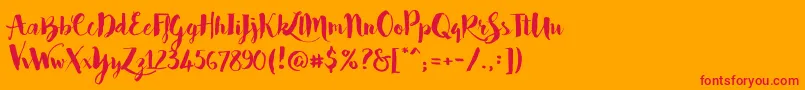 Bakery Font – Red Fonts on Orange Background