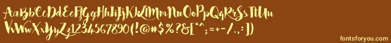 Bakery Font – Yellow Fonts on Brown Background