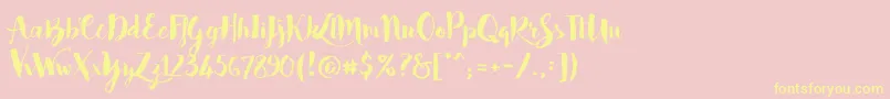 Bakery-fontti – keltaiset fontit vaaleanpunaisella taustalla
