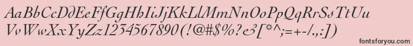 CochinltstdItalic Font – Black Fonts on Pink Background