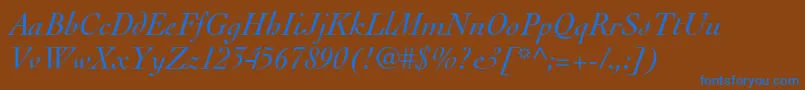 CochinltstdItalic Font – Blue Fonts on Brown Background