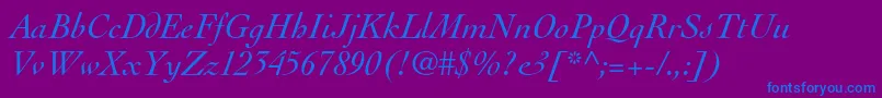 CochinltstdItalic Font – Blue Fonts on Purple Background