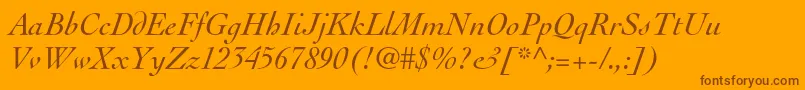 CochinltstdItalic Font – Brown Fonts on Orange Background
