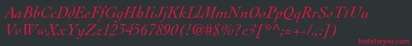 CochinltstdItalic Font – Red Fonts on Black Background