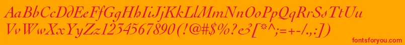 CochinltstdItalic Font – Red Fonts on Orange Background
