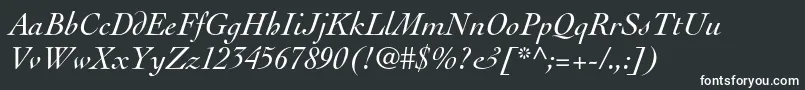 CochinltstdItalic Font – White Fonts on Black Background