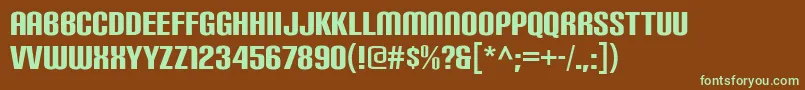 Шрифт CarbonBl – зелёные шрифты на коричневом фоне