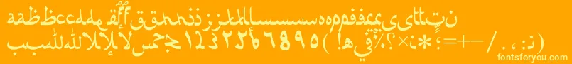 Afaratibnblady Font – Yellow Fonts on Orange Background
