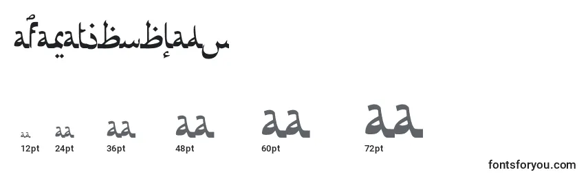 Размеры шрифта Afaratibnblady