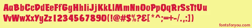 Churchwardbrudreg Font – Red Fonts on Yellow Background