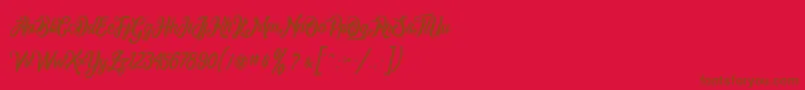Czcionka Montrealdemo – brązowe czcionki na czerwonym tle