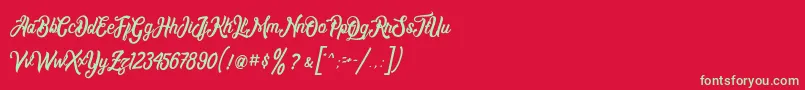 fuente Montrealdemo – Fuentes Verdes Sobre Fondo Rojo