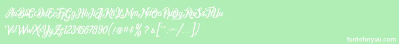 Montrealdemo-Schriftart – Weiße Schriften auf grünem Hintergrund