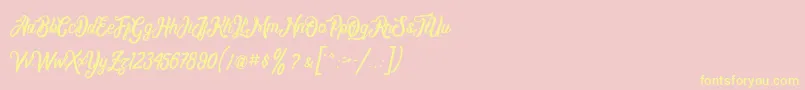 Montrealdemo Font – Yellow Fonts on Pink Background