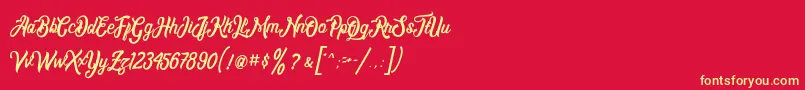 Montrealdemo Font – Yellow Fonts on Red Background