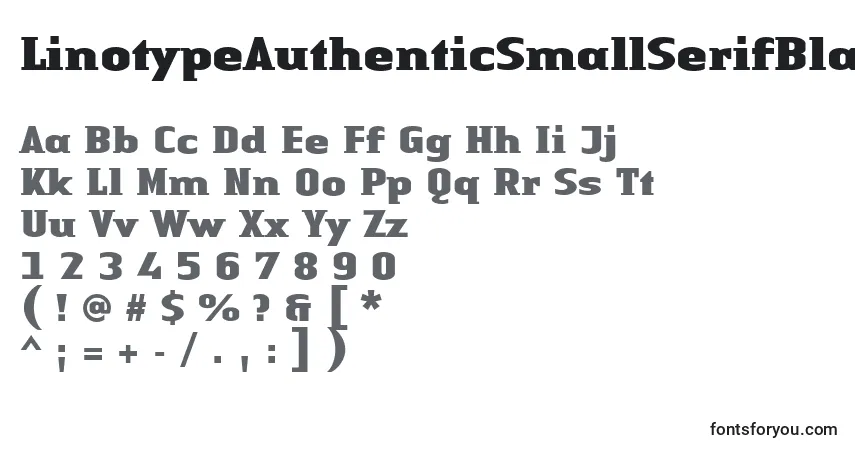 Шрифт LinotypeAuthenticSmallSerifBlack – алфавит, цифры, специальные символы
