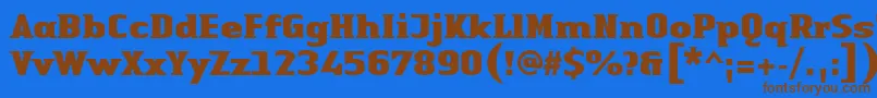 LinotypeAuthenticSmallSerifBlack Font – Brown Fonts on Blue Background