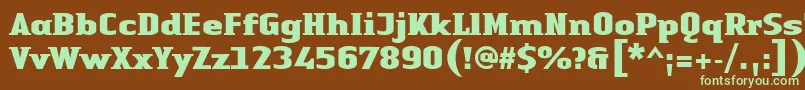 LinotypeAuthenticSmallSerifBlack Font – Green Fonts on Brown Background