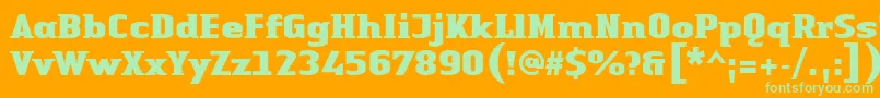 LinotypeAuthenticSmallSerifBlack Font – Green Fonts on Orange Background