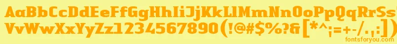 Police LinotypeAuthenticSmallSerifBlack – polices orange sur fond jaune