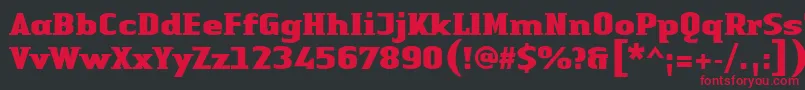 LinotypeAuthenticSmallSerifBlack Font – Red Fonts on Black Background
