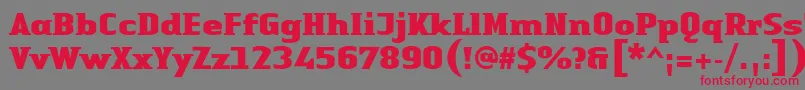 フォントLinotypeAuthenticSmallSerifBlack – 赤い文字の灰色の背景