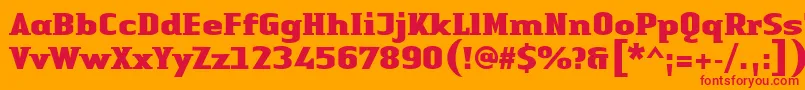 LinotypeAuthenticSmallSerifBlack Font – Red Fonts on Orange Background
