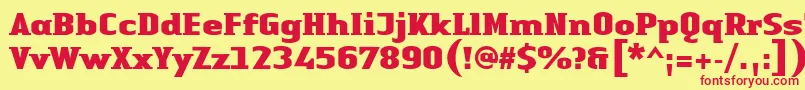 LinotypeAuthenticSmallSerifBlack Font – Red Fonts on Yellow Background