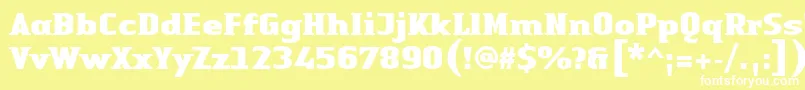 LinotypeAuthenticSmallSerifBlack-Schriftart – Weiße Schriften auf gelbem Hintergrund