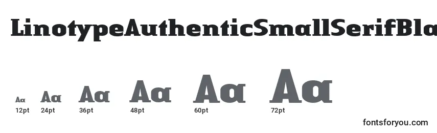 Размеры шрифта LinotypeAuthenticSmallSerifBlack
