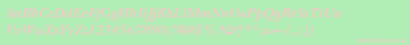 BaskervilleSsiSemiBoldItalic Font – Pink Fonts on Green Background