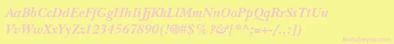 BaskervilleSsiSemiBoldItalic Font – Pink Fonts on Yellow Background