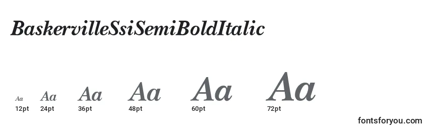 BaskervilleSsiSemiBoldItalic Font Sizes