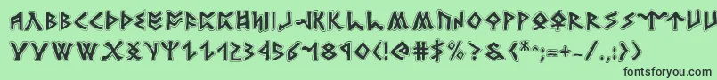 RosicrucianAcademy Font – Black Fonts on Green Background