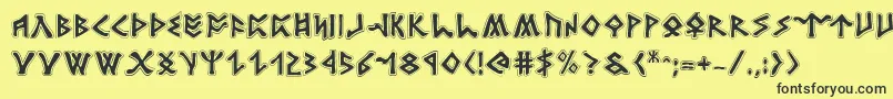 RosicrucianAcademy Font – Black Fonts on Yellow Background