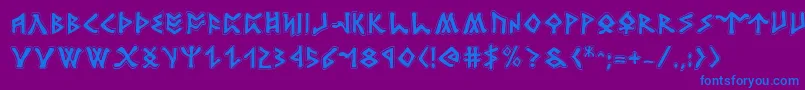 RosicrucianAcademy Font – Blue Fonts on Purple Background