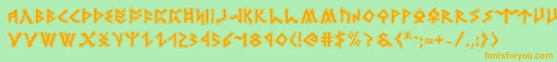 RosicrucianAcademy Font – Orange Fonts on Green Background