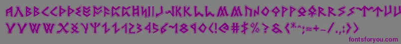 Czcionka RosicrucianAcademy – fioletowe czcionki na szarym tle