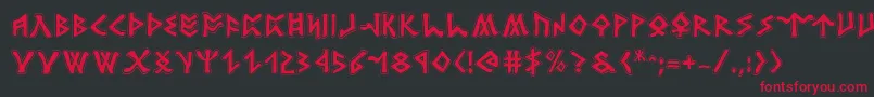 RosicrucianAcademy Font – Red Fonts on Black Background