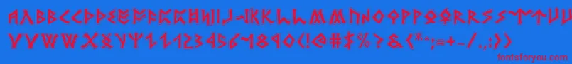 フォントRosicrucianAcademy – 赤い文字の青い背景