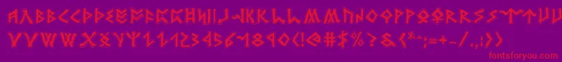 RosicrucianAcademy Font – Red Fonts on Purple Background